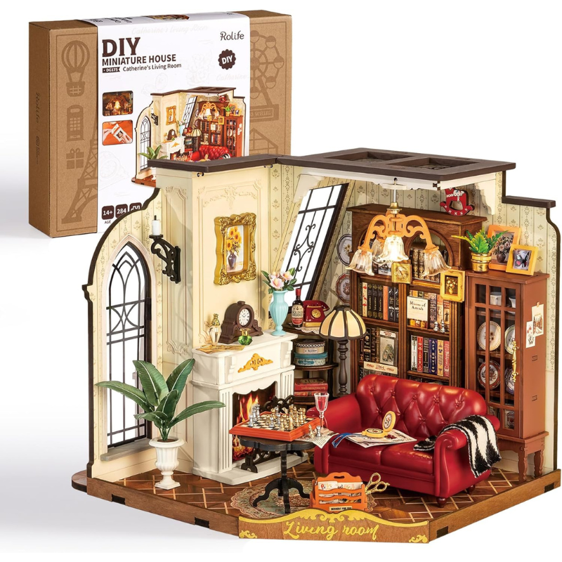 Rolife Catherine's Living Room DIY Miniature House DG175 مجسم غرفة معيشة كلاسيكية أوروبية ثلاثي الأبعاد – DIY للكبار Rolife Catherine's Living Room DIY Miniature House DG175 مجسم غرفة معيشة كلاسيكية أوروبية ثلاثي الأبعاد – DIY للكبار - الصورة 1