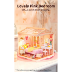 ⁦Rolife Lovely Pink Bedroom – Super Creator Miniature House DW016 مجسم غرفة نوم وردية أنيقة⁩ - الصورة ⁦6⁩