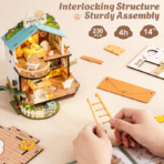 ⁦Rolife Puppy's Cozy Villa DIY Miniature House مجسم فيلا الجرو الدافئة ثلاثي الأبعاد – DIY للكبار⁩ - الصورة ⁦4⁩