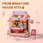 ⁦Rolife Strawberry Milk Box DIY Miniature House DS034 مجسم متجر حليب الفراولة المصغّر ثلاثي الأبعاد – DIY للكبار⁩ - الصورة ⁦6⁩