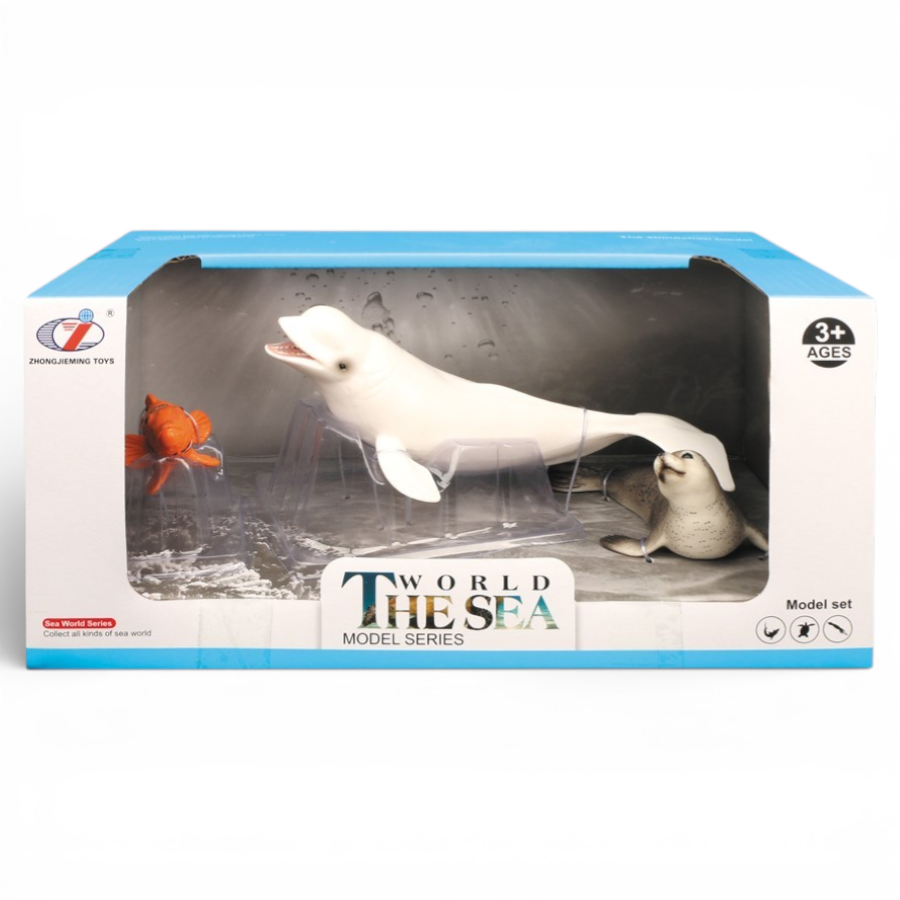 Sea Animals Figures Set مجموعة حيوانات البحر للأطفال – حوت بيلوغا وفقمة وسمكة نيمو _ مجسمات حيوانات بحرية Sea Animals Figures Set مجموعة حيوانات البحر للأطفال – حوت بيلوغا وفقمة وسمكة نيمو | مجسمات حيوانات بحرية - الصورة 1