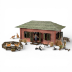 ⁦Wild Animal House Playset with Fence & Animals – Safari Animal Set (A / B / C / D) بيت الحيوانات البرية مع حظيرة – مجموعة حيوانات الغابة للأطفال⁩ - الصورة ⁦2⁩