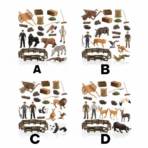 ⁦Wild Animal House Playset with Fence & Animals – Safari Animal Set (A / B / C / D) بيت الحيوانات البرية مع حظيرة – مجموعة حيوانات الغابة للأطفال⁩ - الصورة ⁦3⁩