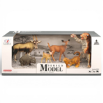 Wild Animals Forest Set – Animal Figures Playset مجموعة حيوانات الغابة والجبال –نمر وغزال ووعل جبلي– مجسمات حيوانات برية للأطفال