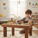 ⁦Wild Animals Safari Set – Animal Figures Playset مجموعة حيوانات السفاري –غزال وليمور وفرس النهر – مجسمات حيوانات برية للأطفال⁩ - الصورة ⁦2⁩