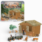 Wildlife Animal House Playset with Transport Vehicle – Set A or B بيت الحيوانات البرية مع سيارة نقل الحيوانات – مجموعة Wildlife للأطفال