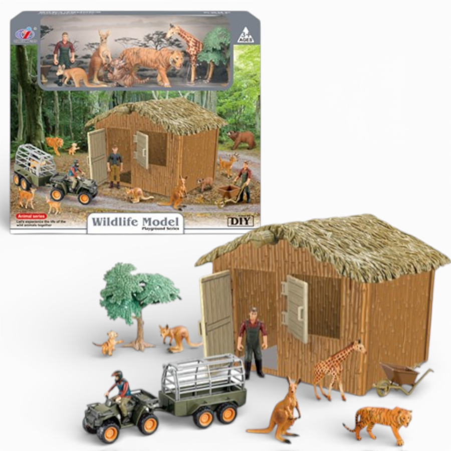 Wildlife Animal House Playset with Transport Vehicle – Set A or B بيت الحيوانات البرية مع سيارة نقل الحيوانات – مجموعة Wildlife للأطفال Wildlife Animal House Playset with Transport Vehicle – Set A or B بيت الحيوانات البرية مع سيارة نقل الحيوانات – مجموعة Wildlife للأطفال - الصورة 1