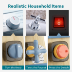 ⁦Wooden Busy Activity Tower for Toddlers برج الأنشطة الخشبي للأطفال – لعبة مونتيسوري متعددة الأنشطة⁩ - الصورة ⁦3⁩