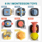 ⁦Wooden Busy Activity Tower for Toddlers برج الأنشطة الخشبي للأطفال – لعبة مونتيسوري متعددة الأنشطة⁩ - الصورة ⁦2⁩