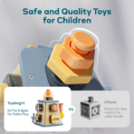 ⁦Wooden Busy Activity Tower for Toddlers برج الأنشطة الخشبي للأطفال – لعبة مونتيسوري متعددة الأنشطة⁩ - الصورة ⁦4⁩