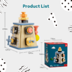 ⁦Wooden Busy Activity Tower for Toddlers برج الأنشطة الخشبي للأطفال – لعبة مونتيسوري متعددة الأنشطة⁩ - الصورة ⁦6⁩