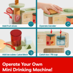 ⁦Wooden Juice Dispenser Pretend Play Set for Kids موزع العصير الخشبي للأطفال – لعبة تحضير العصير التفاعلية⁩ - الصورة ⁦5⁩