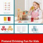 ⁦Wooden Juice Dispenser Pretend Play Set for Kids موزع العصير الخشبي للأطفال – لعبة تحضير العصير التفاعلية⁩ - الصورة ⁦4⁩