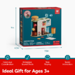 ⁦Wooden Juice Dispenser Pretend Play Set for Kids موزع العصير الخشبي للأطفال – لعبة تحضير العصير التفاعلية⁩ - الصورة ⁦2⁩