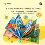 ⁦mideer 6-in-1 Portable Board Game Book – Museum Adventures MD3360 كتاب ألعاب لوحية محمول 6 في 1: مغامرات المتحف⁩ - الصورة ⁦2⁩
