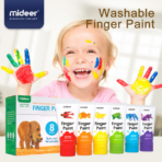⁦mideer Finger Paint – The Very Hungry Caterpillar MD4110 ألوان أصابع قابلة للغسل للأطفال – 8 ألوان زاهية⁩ - الصورة ⁦2⁩