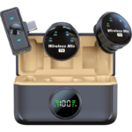 Dual Wireless Lavalier Microphone Type-C with Charging Case, Digital Display & Noise Cancellation مايكروفون لاسلكي مزدوج Type-C مع علبة شحن وشاشة رقمية – إلغاء ضوضاء وصوت احترافي