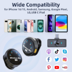 ⁦Dual Wireless Lavalier Microphone Type-C with Charging Case, Digital Display & Noise Cancellation مايكروفون لاسلكي مزدوج Type-C مع علبة شحن وشاشة رقمية – إلغاء ضوضاء وصوت احترافي⁩ - الصورة ⁦7⁩