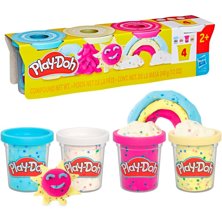 Play-Doh Confetti Compound 4-Pack بلاي دو كونفيتي سلايم 4 علب Play-Doh Confetti Compound 4-Pack بلاي دو كونفيتي سلايم 4 علب - الصورة 1