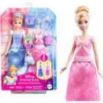 Disney Princess Cinderella 2-in-1 Stories Fashion Doll Playset دمية الأميرة سندريلا 2 في 1 من ديزني مع أزياء وإكسسوارات متنوعة