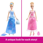 ⁦Disney Princess Cinderella 2-in-1 Stories Fashion Doll Playset دمية الأميرة سندريلا 2 في 1 من ديزني مع أزياء وإكسسوارات متنوعة⁩ - الصورة ⁦4⁩