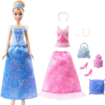 ⁦Disney Princess Cinderella 2-in-1 Stories Fashion Doll Playset دمية الأميرة سندريلا 2 في 1 من ديزني مع أزياء وإكسسوارات متنوعة⁩ - الصورة ⁦3⁩