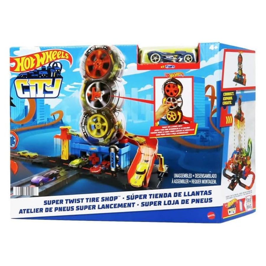 Hot Wheels City Super Twist Tire Shop Playset هوت ويلز سيتي – ورشة الإطارات الدوّارة Hot Wheels City Super Twist Tire Shop Playset هوت ويلز سيتي – ورشة الإطارات الدوّارة - الصورة 1