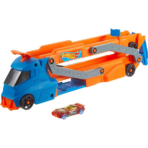 ⁦Hot Wheels Speed Track Transporter Hauler & Raceway Playset هوت ويلز ناقلة السيارات السريعة مع مسار سباق قابل للتحول⁩ - الصورة ⁦2⁩