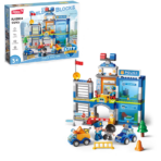 Large Police Station Building Blocks Set – Rescue Playset with Vehicles (175PCS) مركز الشرطة الكبير القابل للتركيب – مجموعة إنقاذ وشرطة مع سيارات وإكسسوارات