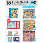 ⁦Mideer 3-in-1 Level Up Puzzle – Bustling Market – Level 5 MD1647 ميدير – ألغاز ارتقِ بمستوى جديد – المستوى الخامس: السوق المزدحم⁩ - الصورة ⁦2⁩
