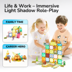 ⁦Mideer Colorful Magnetic Tiles – Family Time – 32 Pieces MD1640 ميدير – بلاطات مغناطيسية ملونة – وقت العائلة – 32 قطعة⁩ - الصورة ⁦3⁩