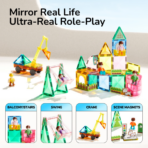 ⁦Mideer Colorful Magnetic Tiles – Family Time – 32 Pieces MD1640 ميدير – بلاطات مغناطيسية ملونة – وقت العائلة – 32 قطعة⁩ - الصورة ⁦2⁩