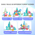 ⁦Mideer Colorful Magnetic Tiles – Wonderful Forest – 40 Pieces CT6399 ميدير – بلاطات مغناطيسية ملونة – الغابة الساحرة – 40 قطعة⁩ - الصورة ⁦3⁩