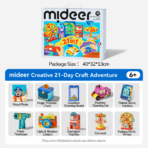 ⁦Mideer Creative 21-Day Craft Adventure – 21-in-1 Toy-Making Kit MD1707 ميدير – مغامرة الحِرف الإبداعية لمدة 21 يومًا – مجموعة صنع 21 لعبة⁩ - الصورة ⁦2⁩