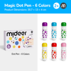 ⁦Mideer Magic Dot Markers – 6 Colors MD2363 ميدير – أقلام الرسم بالنقاط السحرية – 6 ألوان⁩ - الصورة ⁦2⁩