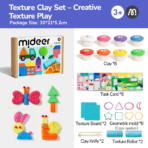⁦Mideer Milo Dough Play Set – 24 Pieces, 8 Colors MD2366 ميدير – مجموعة معجون اللعب ميلو – 24 قطعة، 8 ألوان⁩ - الصورة ⁦2⁩
