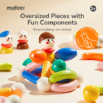 ⁦Mideer Rainbow Plus Magnetic Building Sticks – 32 Pieces MD1588 ميدير – أعواد البناء المغناطيسية رينبو بلس – 32 قطعة⁩ - الصورة ⁦6⁩