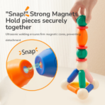⁦Mideer Rainbow Plus Magnetic Building Sticks – 32 Pieces MD1588 ميدير – أعواد البناء المغناطيسية رينبو بلس – 32 قطعة⁩ - الصورة ⁦3⁩