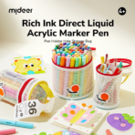 ⁦Mideer Straight Liquid Acrylic Markers – 24 Colors MD2331 ميدير – أقلام أكريليك سائلة متعددة الأسطح – 24 لون⁩ - الصورة ⁦3⁩