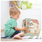 ⁦TOOKY TOY 2-in-1 Activity Ball Track – TK397N لوحة الأنشطة الخشبية 2 في 1 – مسار الكرات والغابة الخيالية⁩ - الصورة ⁦2⁩