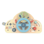 TOOKY TOY 2-in-1 Wooden Steering Wheel & Driving Activity Board -TA491A لوحة قيادة خشبية تفاعلية 2 في 1