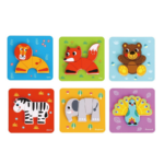 TOOKY TOY 6-in-1 Mini Animal Puzzle TL636 لعبة البازل الخشبية 6 في 1 – حيوانات صغيرة