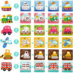 ⁦TOOKY TOY 6-in-1 Wooden Puzzle – Vehicle – TL635 لعبة البازل الخشبية 6 في 1 – وسائل النقل⁩ - الصورة ⁦2⁩
