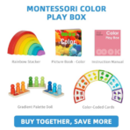 ⁦TOOKY TOY Colour Play Box – BCTJ689 صندوق الألوان التعليمي الخشبي 50 قطعة⁩ - الصورة ⁦6⁩