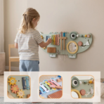 ⁦TOOKY TOY Crocodile Activity Wall – TP552 لوحة الأنشطة الخشبية على شكل تمساح⁩ - الصورة ⁦2⁩