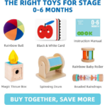 ⁦TOOKY TOY Educational Box 6-in-1 – 0 to 6 Months – TK750 صندوق الألعاب التعليمية للرضع 6 في 1 – من الولادة حتى 6 أشهر⁩ - الصورة ⁦2⁩