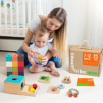 ⁦TOOKY TOY Educational Wooden Box – 7–12 Months – TK751 صندوق الألعاب التعليمية الخشبية للرضع 7–12 شهرًا⁩ - الصورة ⁦3⁩