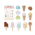 ⁦TOOKY TOY Ice Cream Shop Playset – 13 Pcs – TJ119 مجموعة متجر الآيس كريم الخشبية 13 قطعة⁩ - الصورة ⁦3⁩