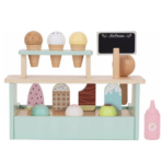 ⁦TOOKY TOY Ice Cream Shop Playset – 13 Pcs – TJ119 مجموعة متجر الآيس كريم الخشبية 13 قطعة⁩ - الصورة ⁦2⁩