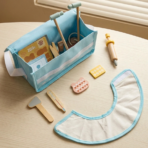 ⁦TOOKY TOY Little Pet Vet Play Set – TK319N مجموعة الطبيب البيطري الخشبية للحيوانات الأليفة⁩ - الصورة ⁦4⁩